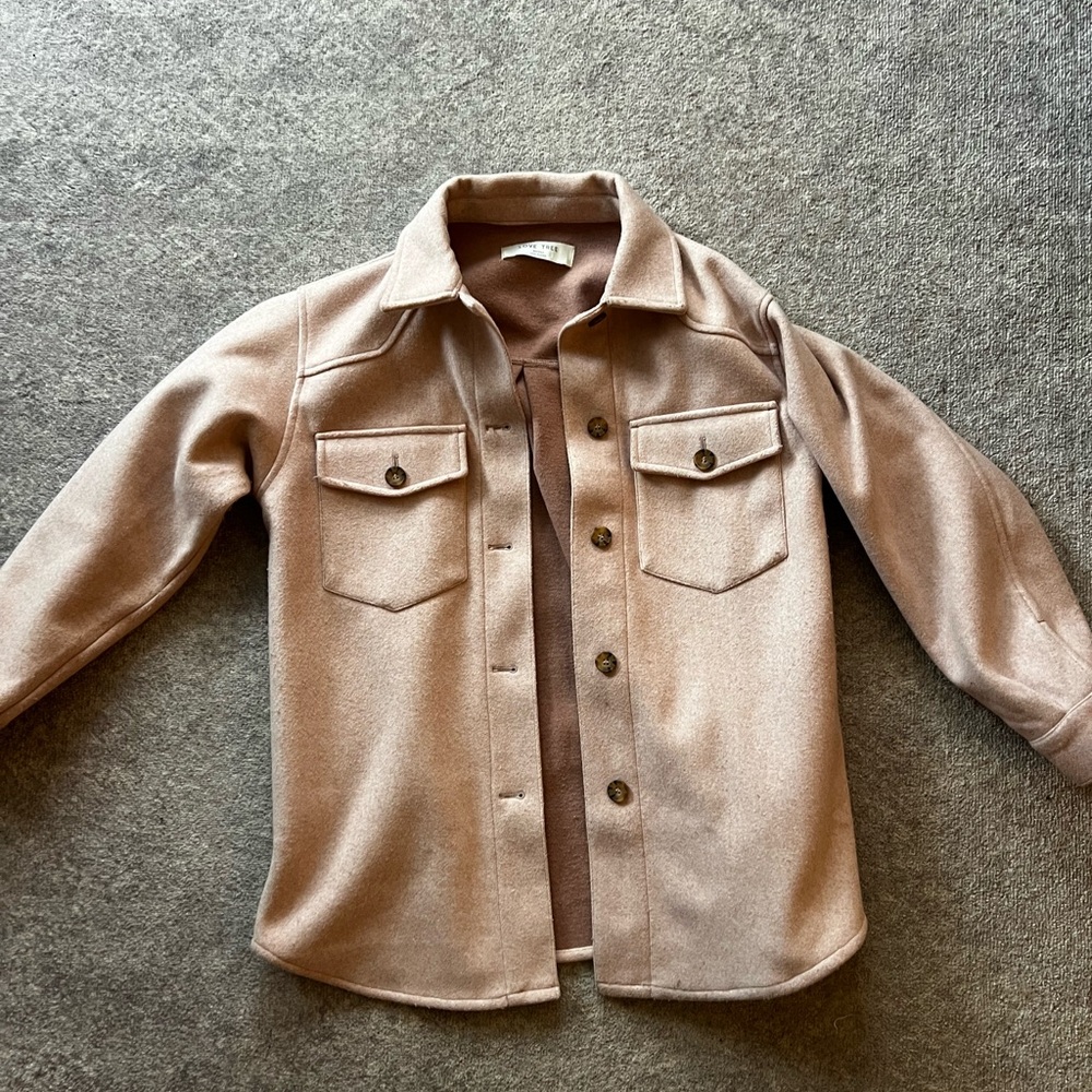 Love Tree Rosewood Shacket - Dusty Rose